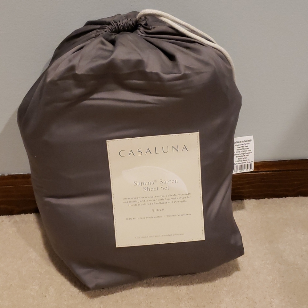 Casaluna Sheet Set Queen Dark Gray - never used